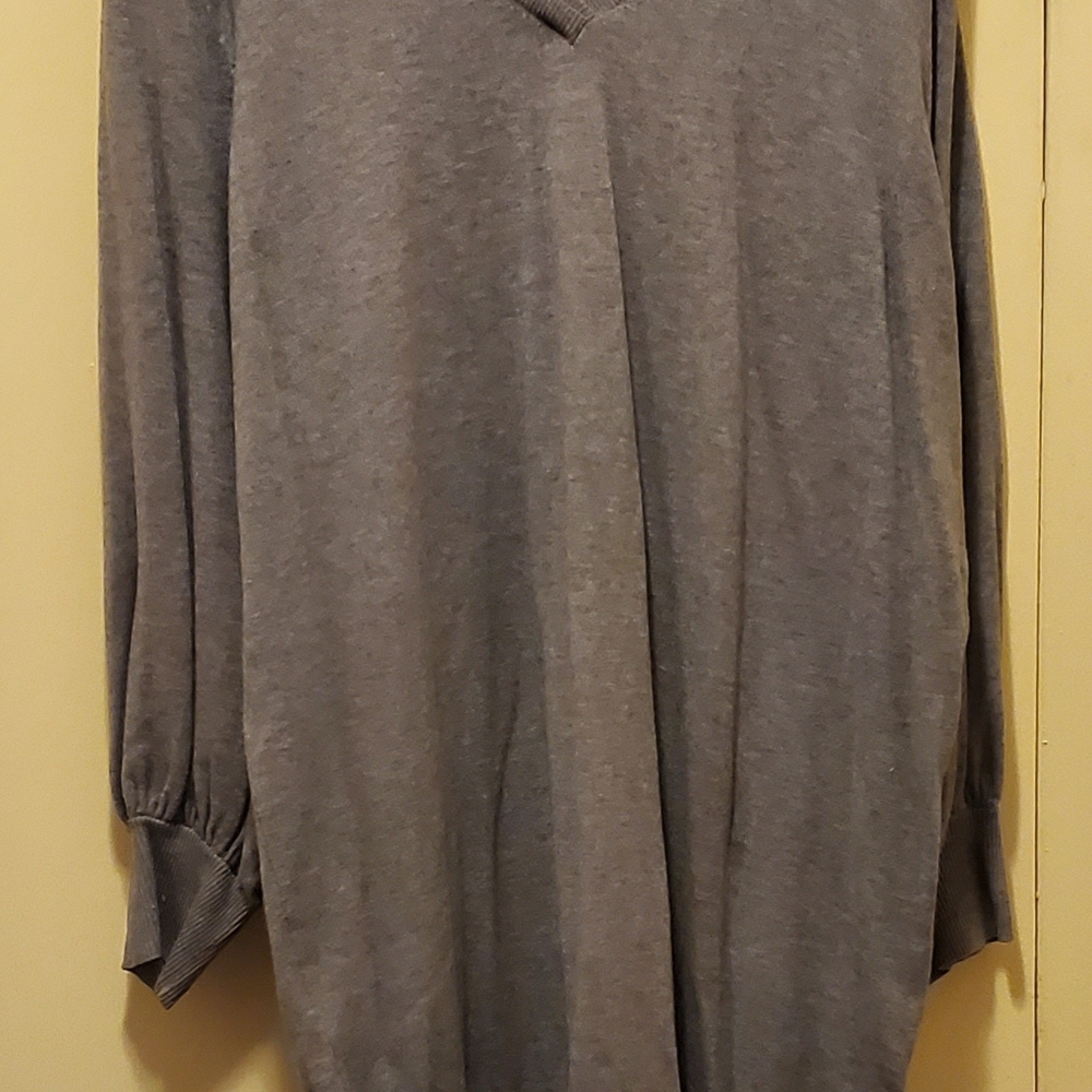 Isaac Mizrahi Gray V-Neck Dress Womens 2XL, Used